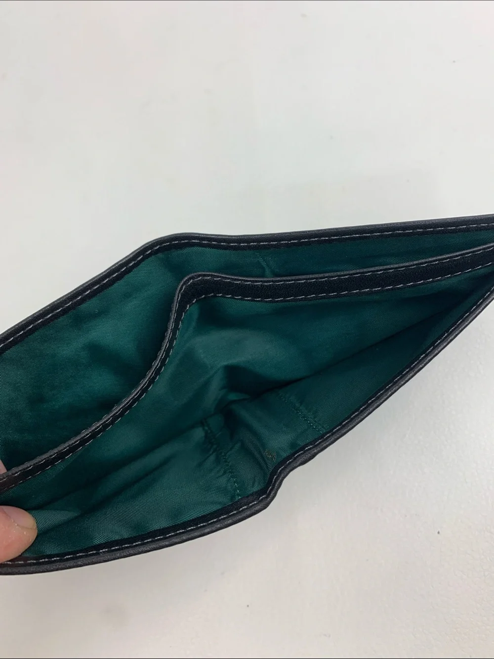 Vera Pelle Italy Black Leather Bi-Fold Men’s Wallet Genuine leather Green lining